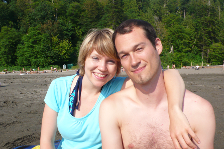 Lisa und Jochen am Wreck Beach