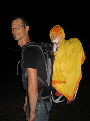 Chiara und Jochen im Regen